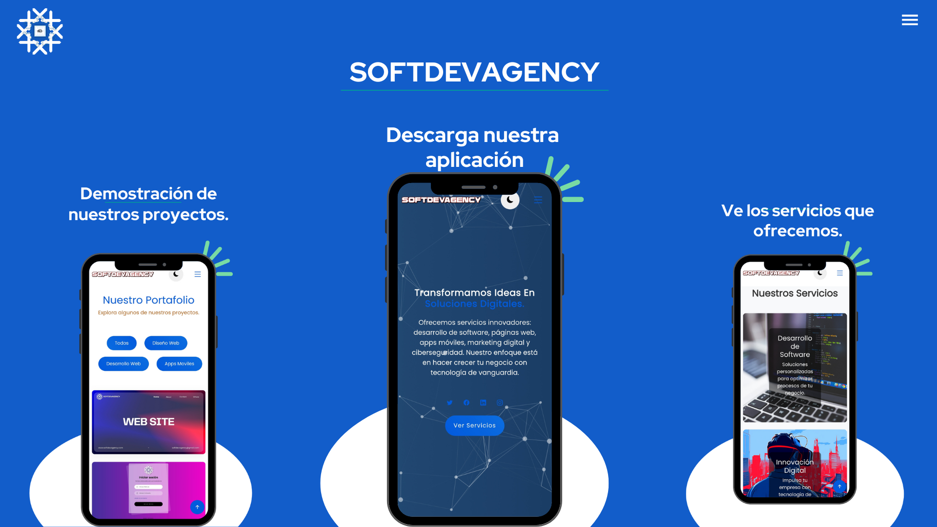 Vista previa de la aplicación móvil de SoftdevAgency